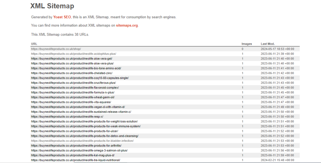 Ecommerce Website XML Sitemaps